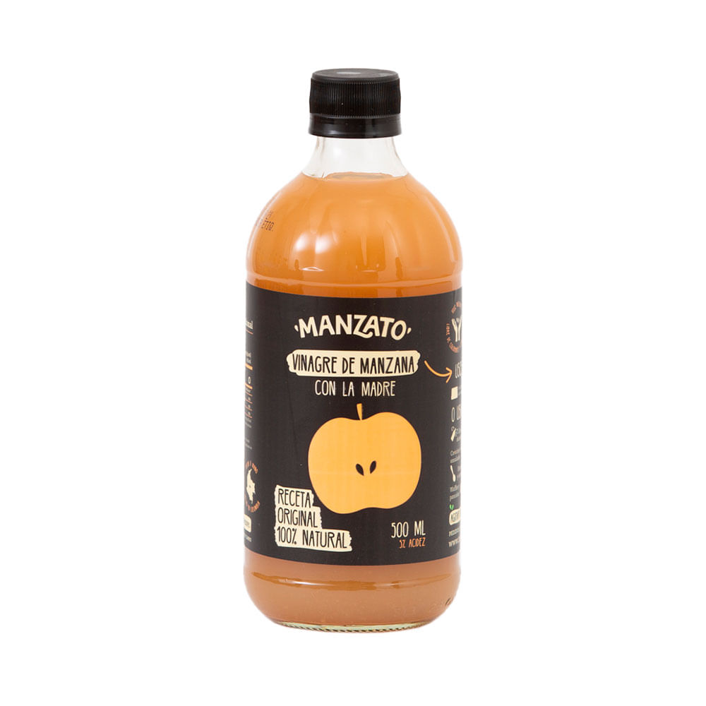 MANZATO VINAGRE MANZANA CON LA MADRE FRASCO 500 ML