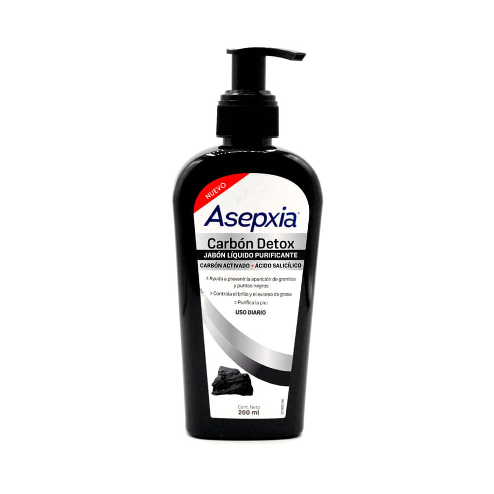JABON LIQUIDO ASEPXIA CARBON+++ FRASCO 200 ML