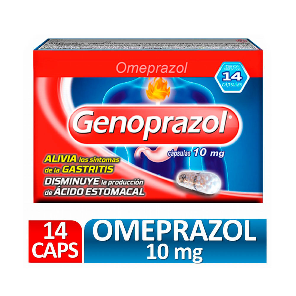 GENOPRAZOL CAP OMEPRAZOL (RG) 10 MG CAJA X 14 UNDS
