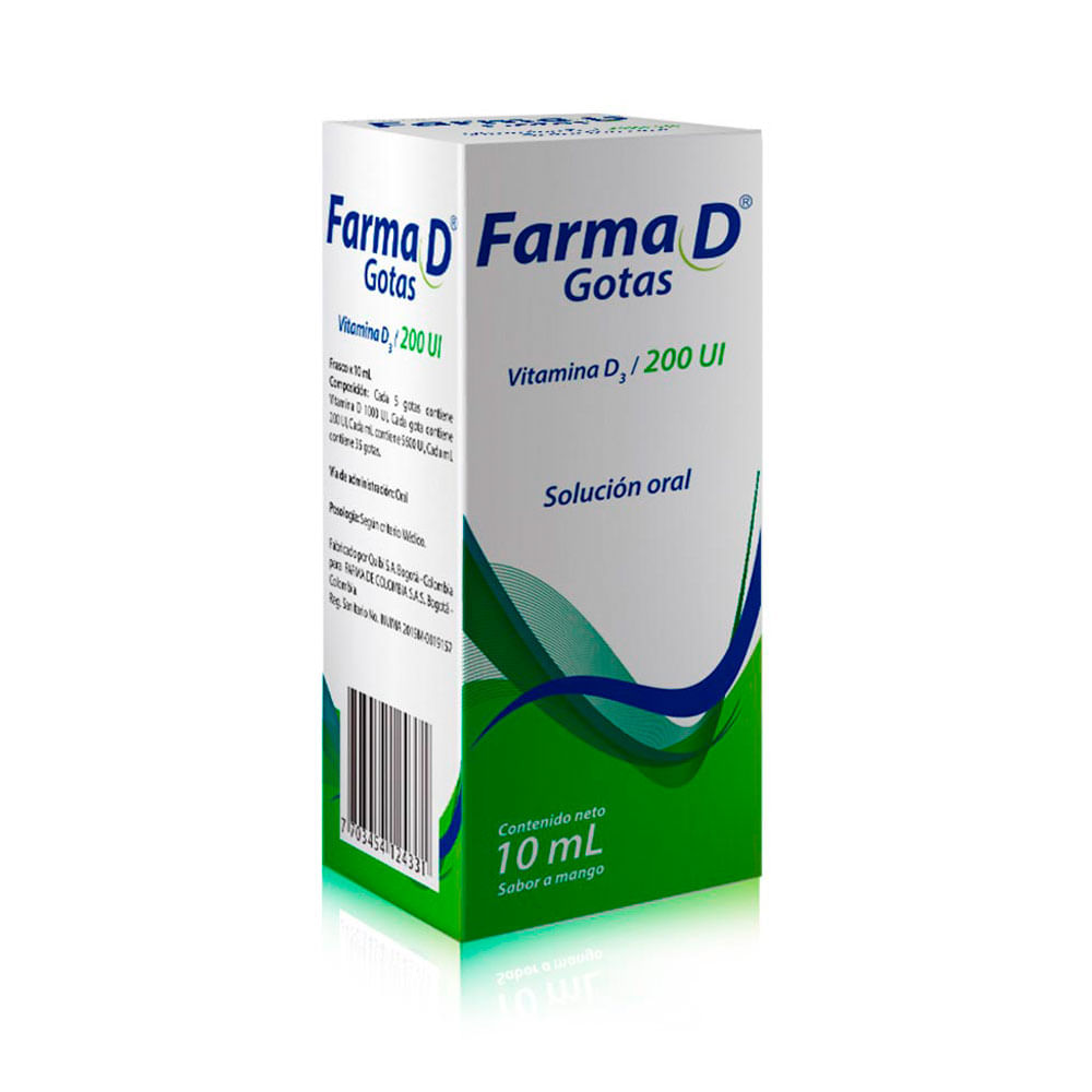 FARMA D SOLUCION ORAL 200 UI MANGO CAJA 10 ML