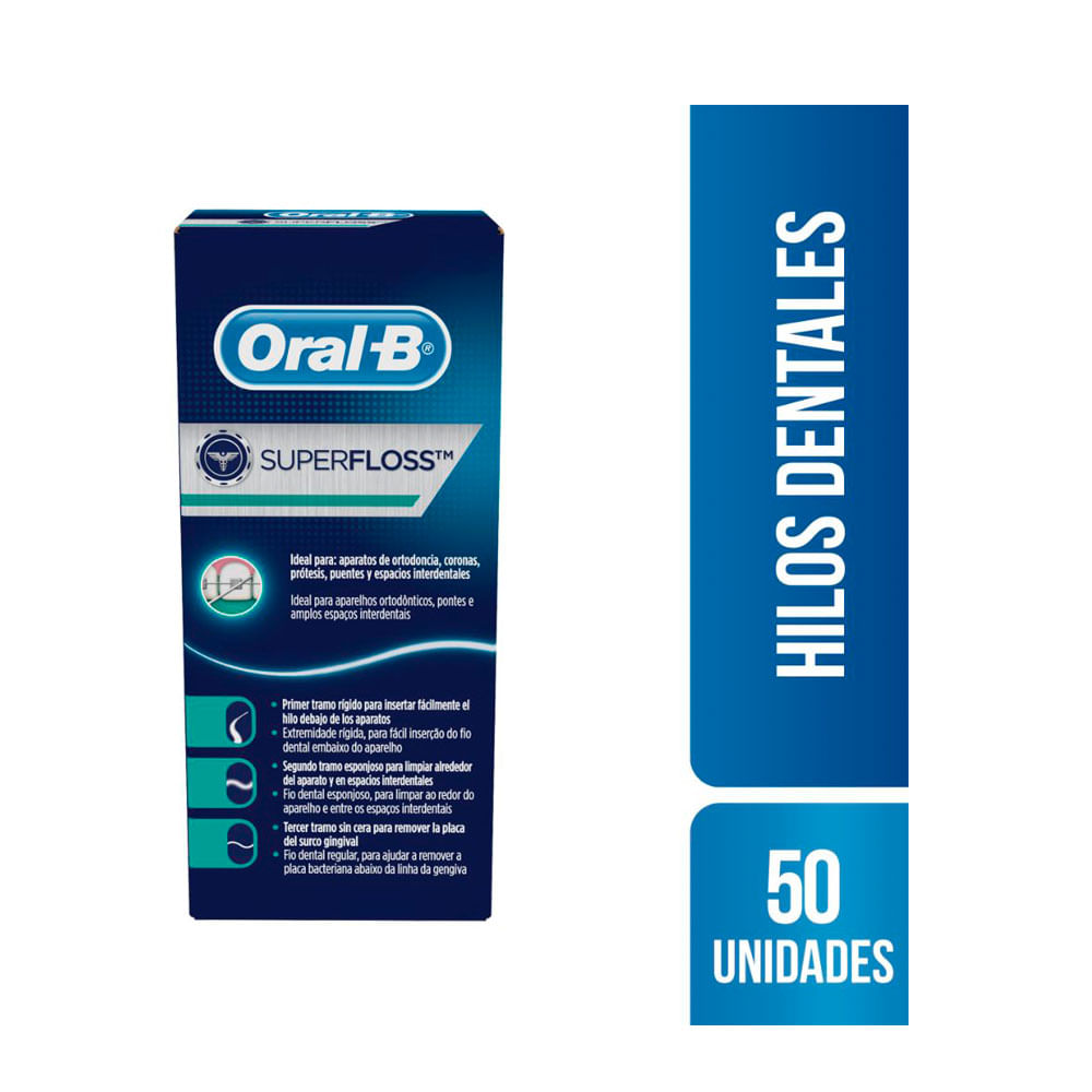 HILO DENTAL ORAL-B SUPERFLOSS CAJA X 50 UNDS