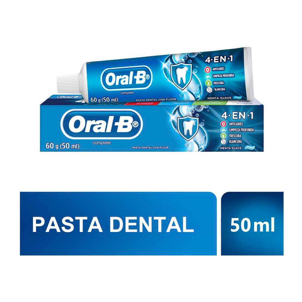 CREMA DENTAL ORAL-B COMPLETE 4 EN 1++++ CAJA 50 ML