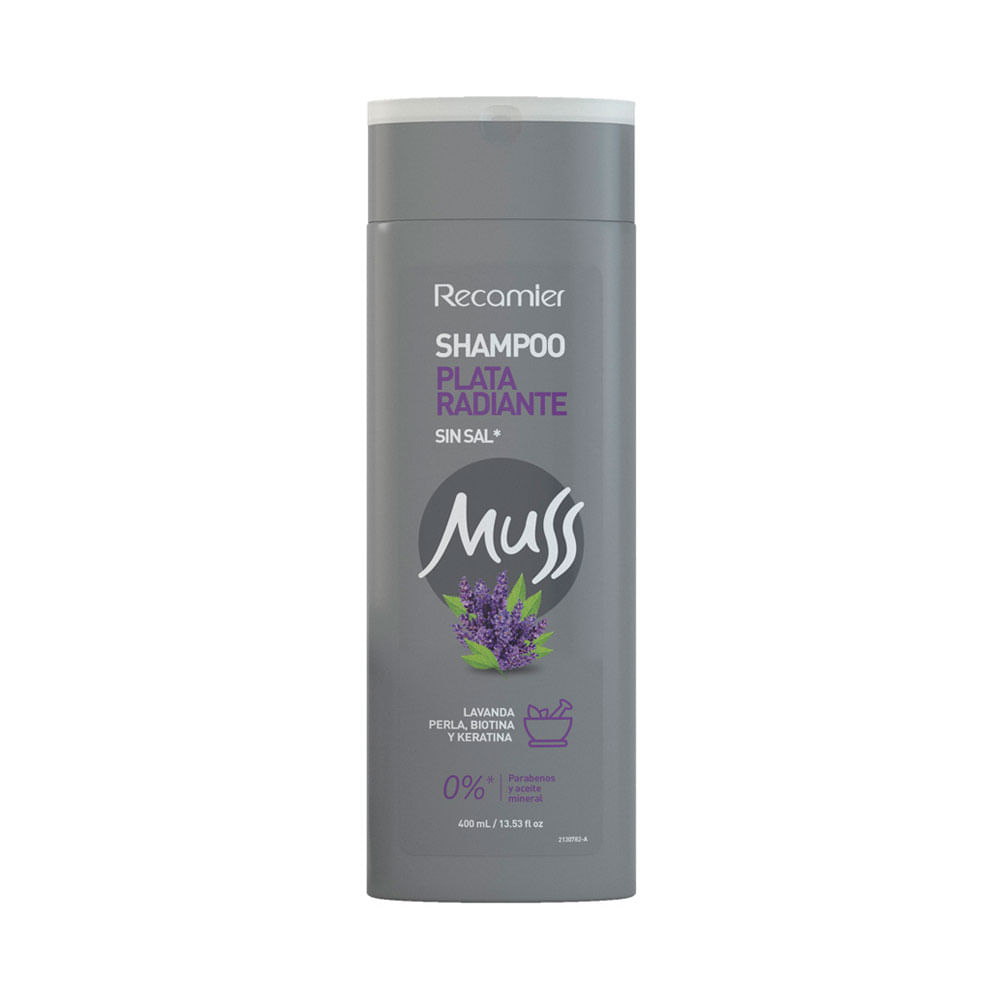 SHAMPOO MUSS PLATA RADIANTE FRASCO 400 ML