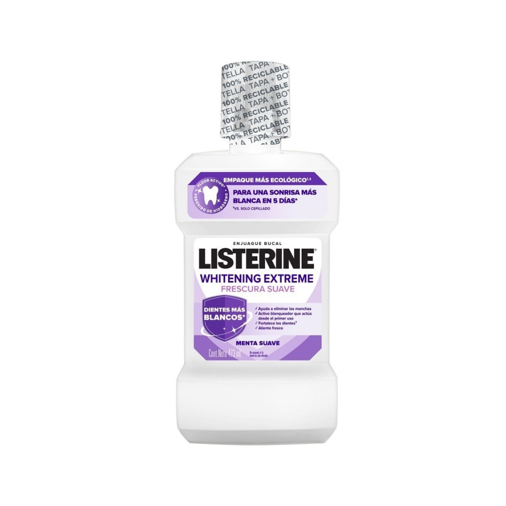 ENJUAGUE BUCAL LISTERINE WHITENING EXTREME FRASCO 473 ML