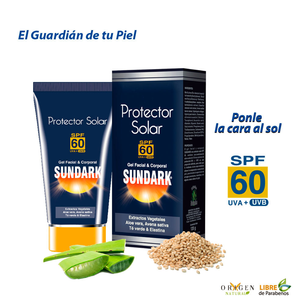 PROTECTOR SOLAR SUNDARK GEL SPF 60 CAJA 120 G