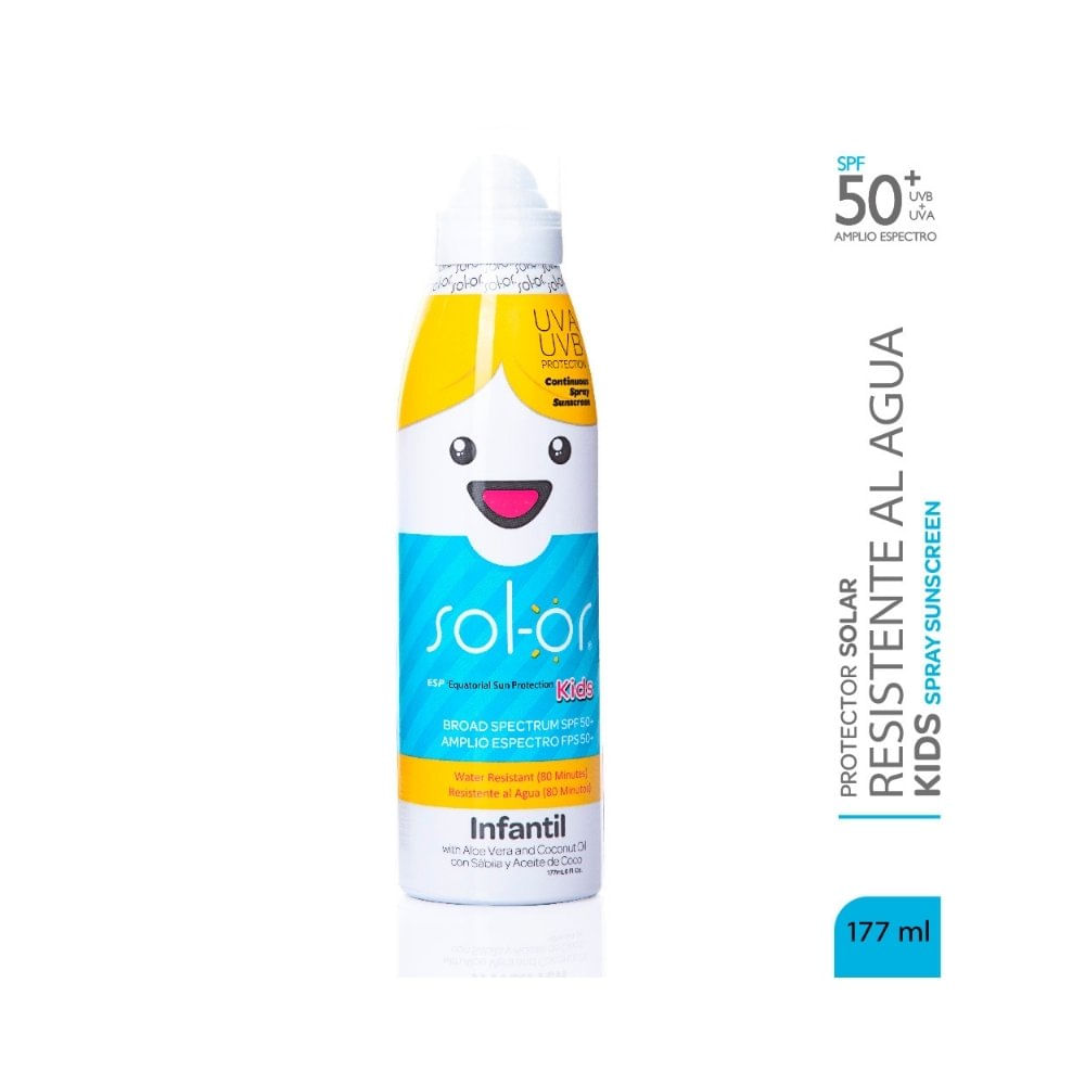 SOLOR KIDS RESISTENTE AL AGUA SPF 50 FRASCO 177 ML