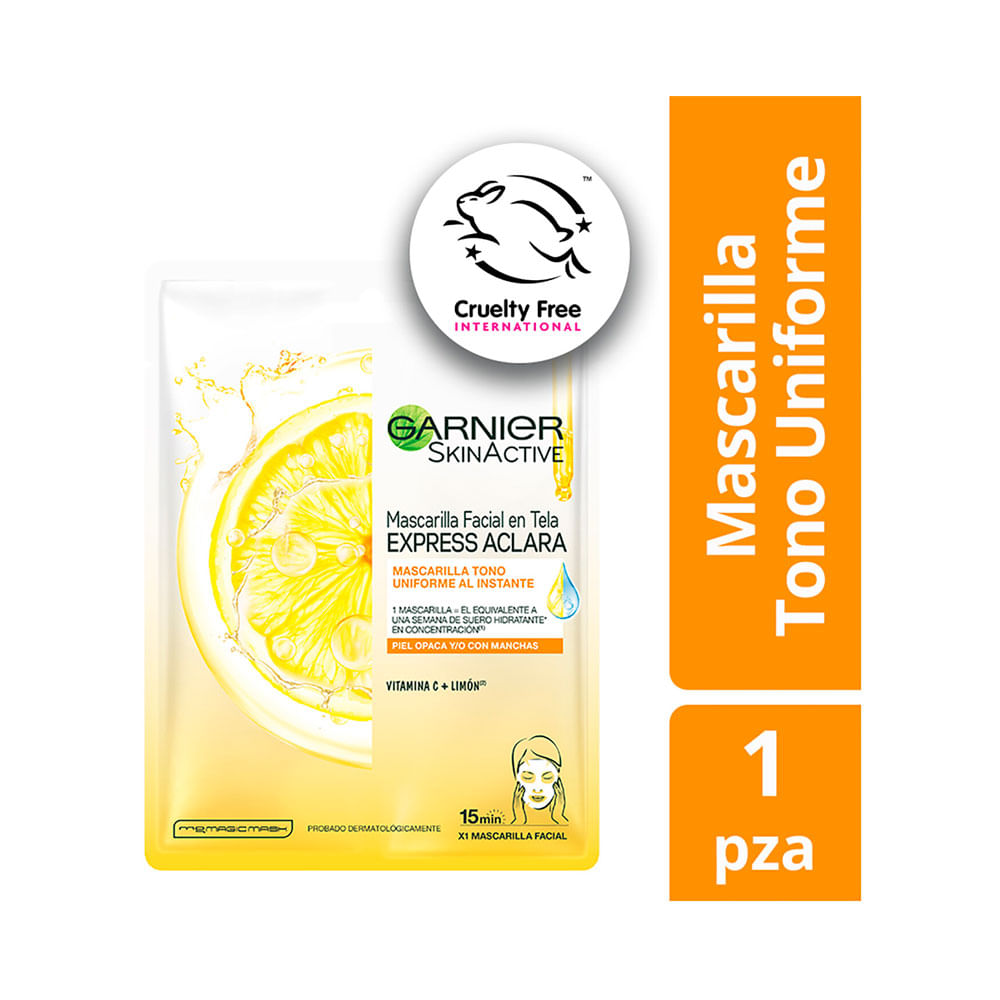 MASCARILLA GARNIER EXPRESS ACLARA SACHET X 1 UND