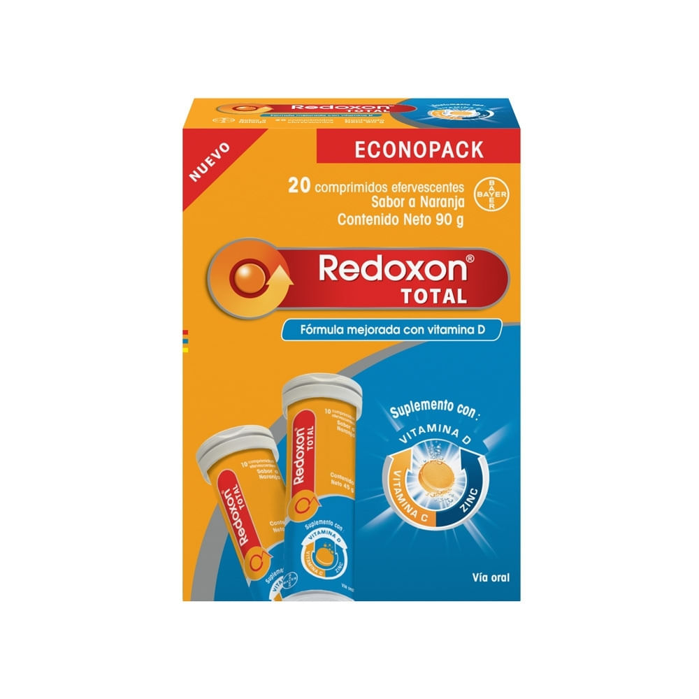REDOXON TOTAL T. EFERVESCENTES NARANJA TUBO 2 X 10UNDS