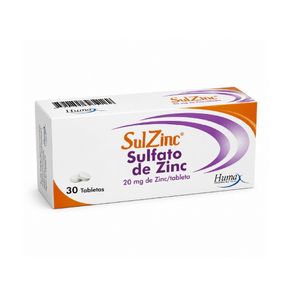 SULZINC TABLETAS 20 MG