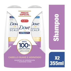 SHAMPOO DOVE ANTICASPA HIDRATACION FRASCO 2 X 355 ML