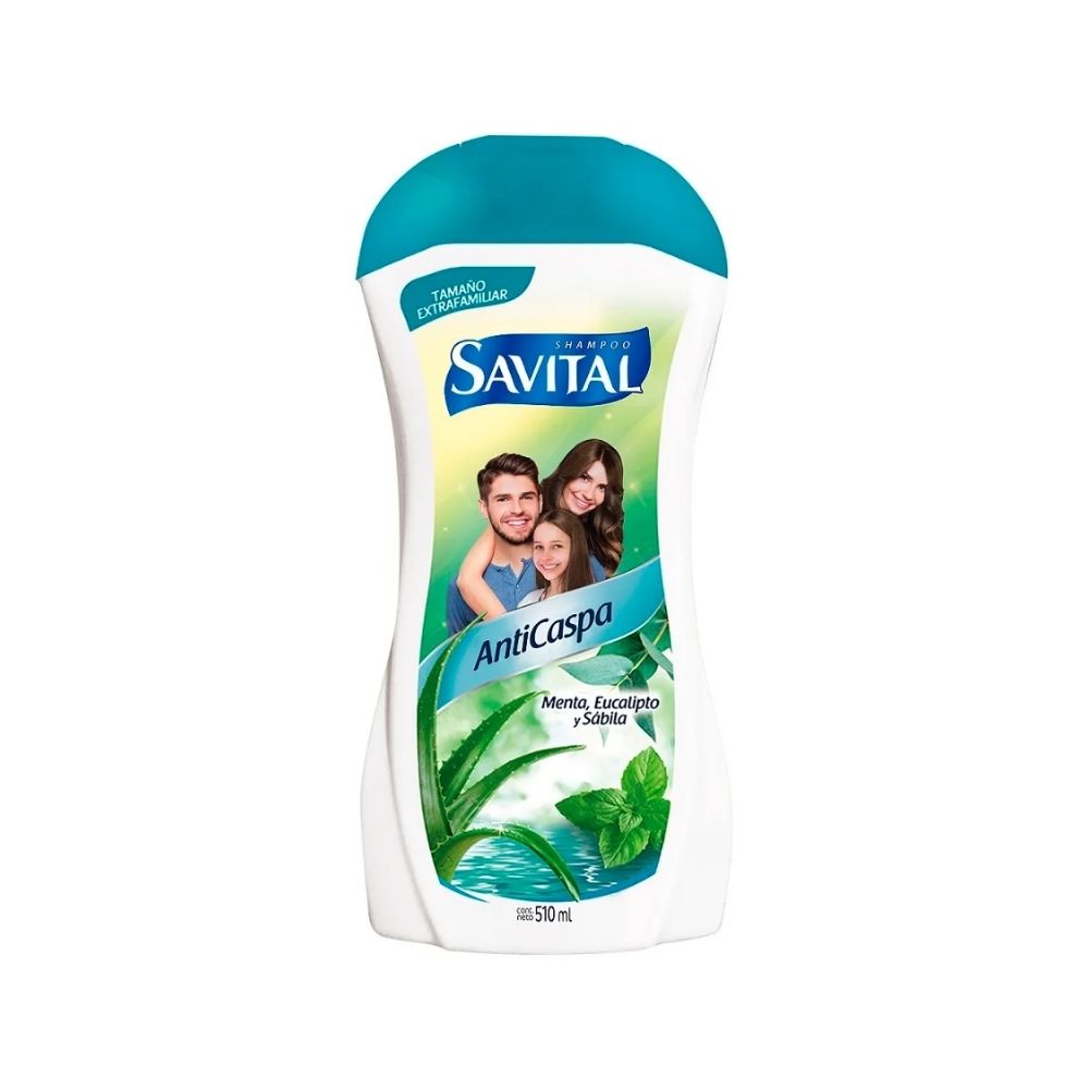 SHAMPOO SAVITAL ANTICASPA MENTA Y EUCALIPTO FRASCO 510 ML