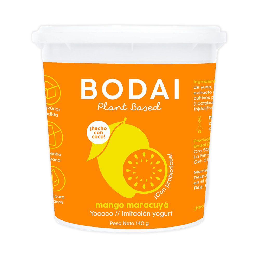 BODAI YOCOCO YOGURT MANGO-MARACUYA FRASCO 140 G