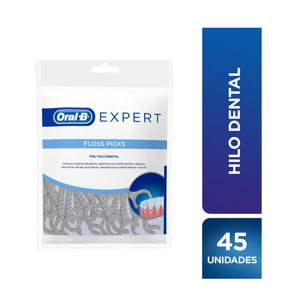 HILO DENTAL ORAL B EXPERT FLOSS PICKS BOLSA X 45 UNDS