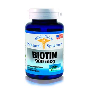 BIOTIN CAPSULAS BLANDAS 900 MCG FRASCO X 100 UNDS