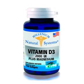 VITAMINA D3 PLUS MAGNESIUM CAPSULAS BLANDAS 2000 UI FRASCO X 100 UNDS