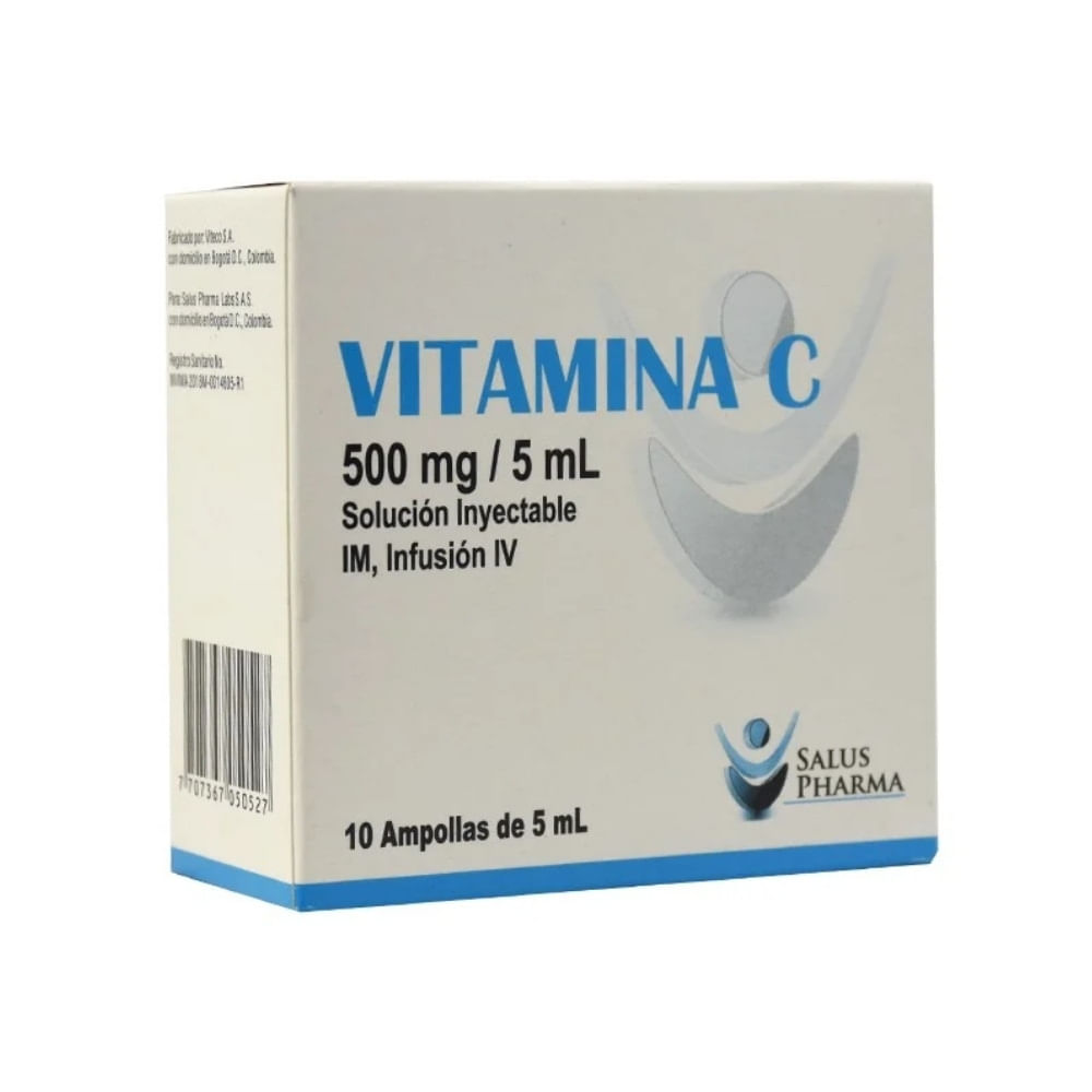 VITAMINA C SOLUCION INYECTABLE 500/5 MG