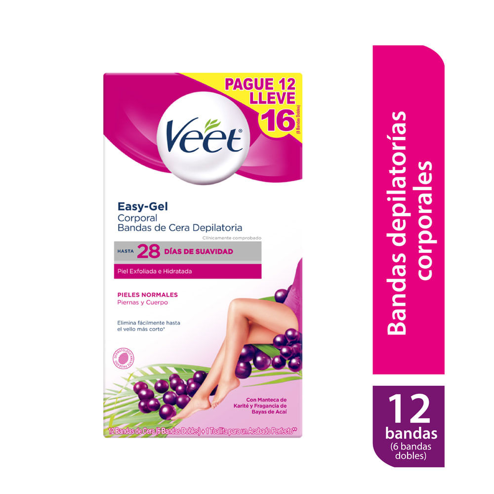 BANDAS DEPILATORIAS VEET PIEL NORMAL CAJA X 16 UNDS