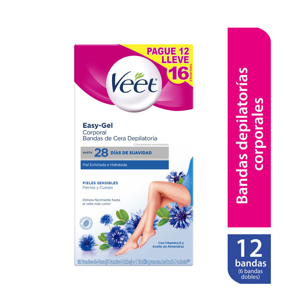 BANDAS DEPILATORIAS VEET PIEL SENSIBLE CAJA X 16 UNDS
