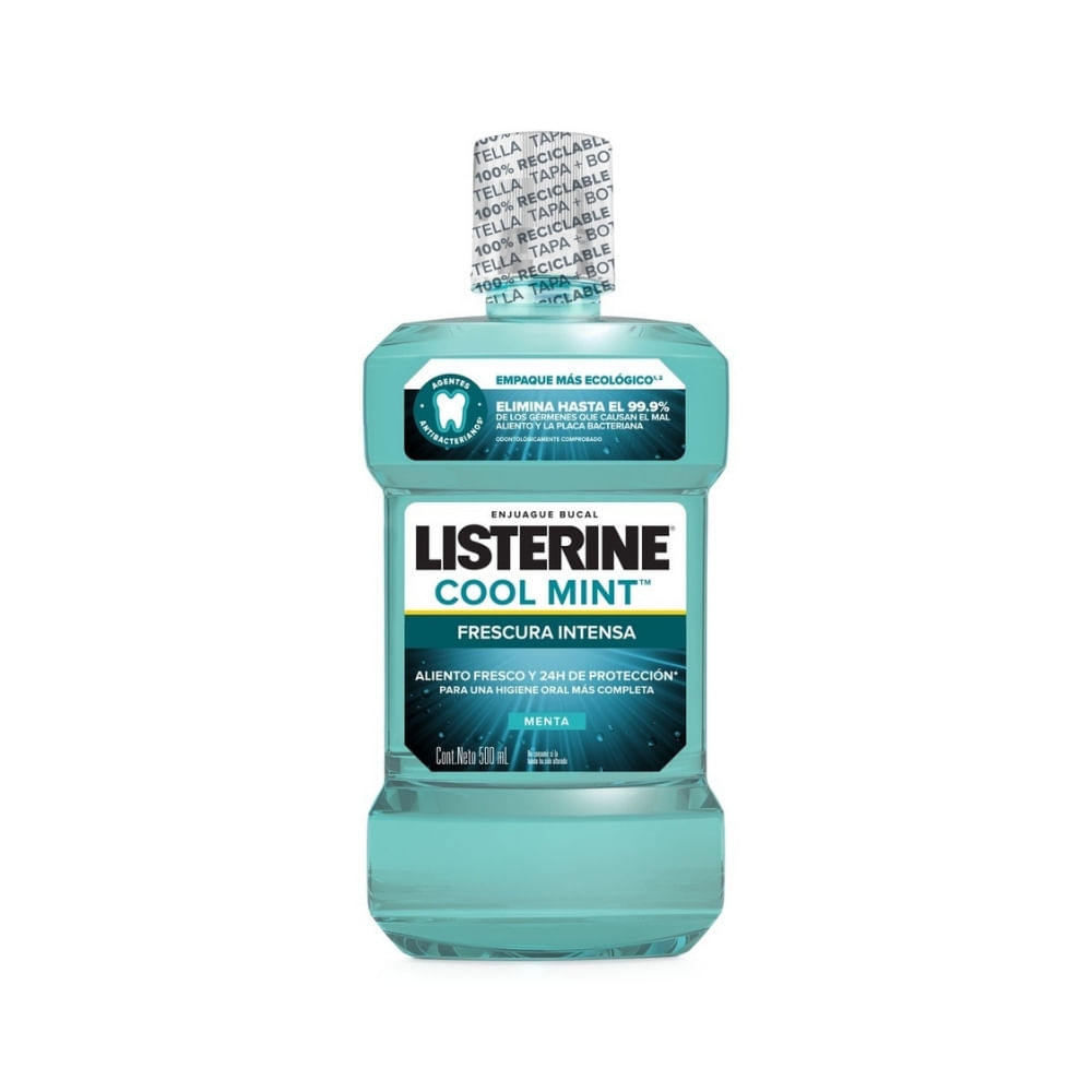 ENJUAGUE BUCAL LISTERINE COOL MINT FRASCO 500 ML