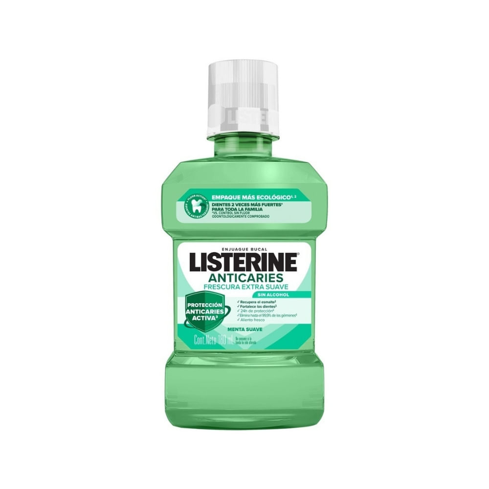 ENJUAGUE BUCAL LISTERINE ZERO ANTICARIES FRASCO 180 ML