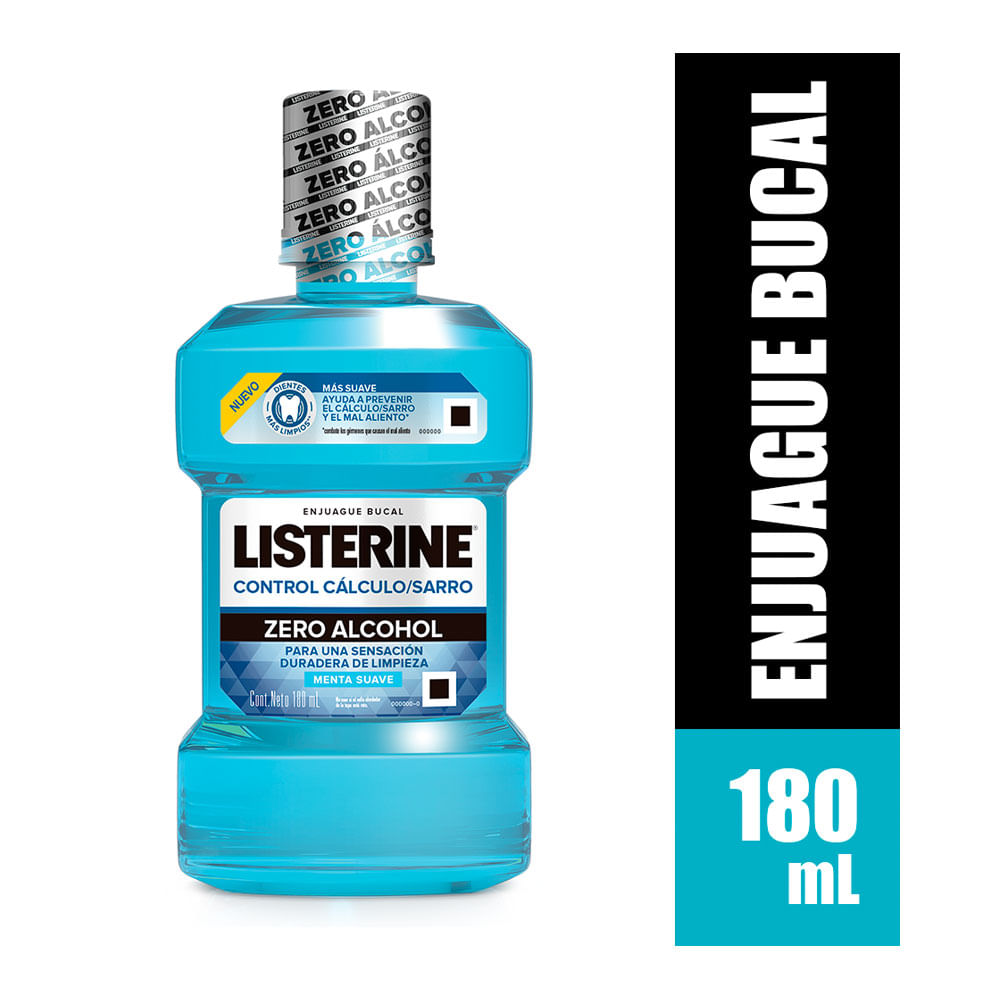 ENJUAGUE BUCAL LISTERINE CONTROL CALCULO ZERO FRASCO 180 ML