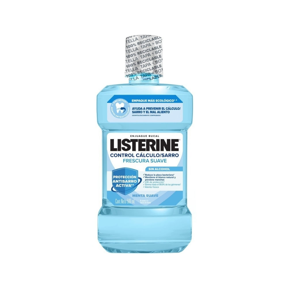 ENJUAGUE BUCAL LISTERINE CONTROL CALCULO ZERO FRASCO 500 ML