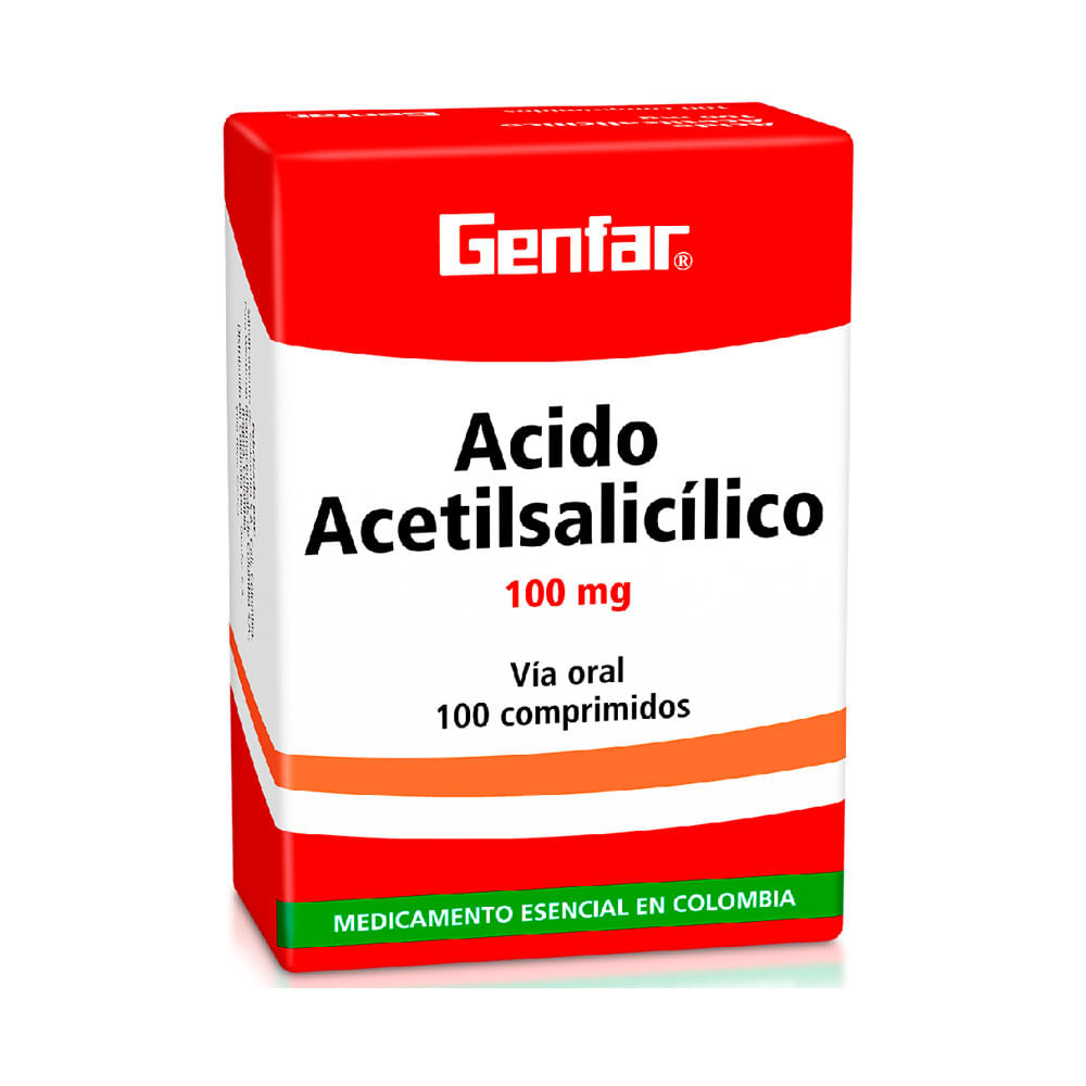 ACIDO ACETILSALICILICO GENFAR TABLETAS 100 MG