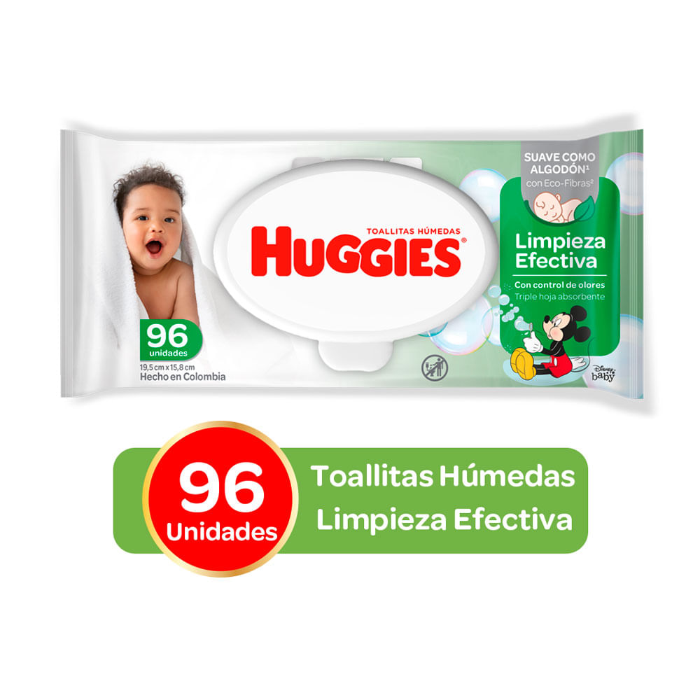 TOALLITAS HUGGIES ACTIVE FRESH BOLSA X 96 UNDS