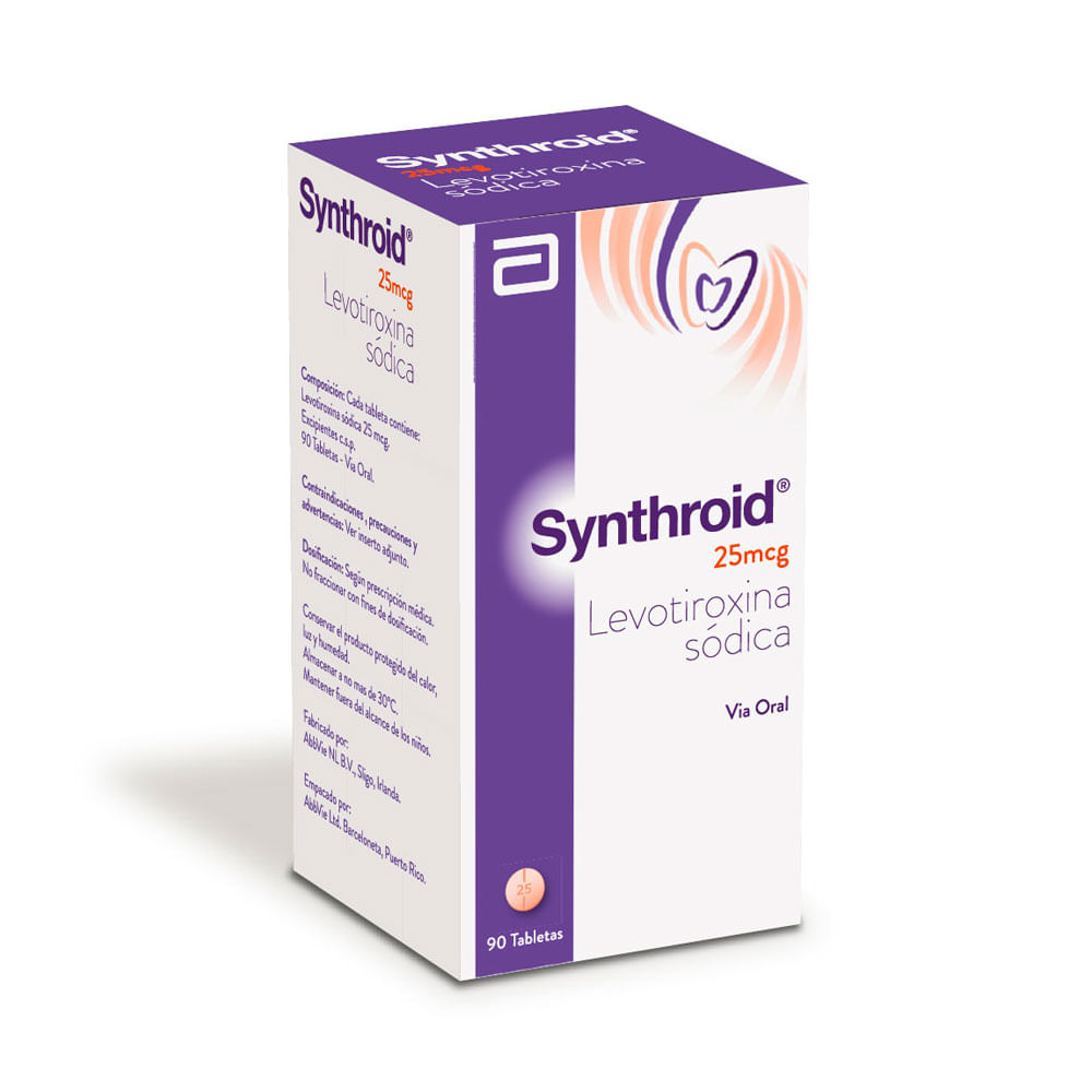 SYNTHROID TABLETAS 25 MCG