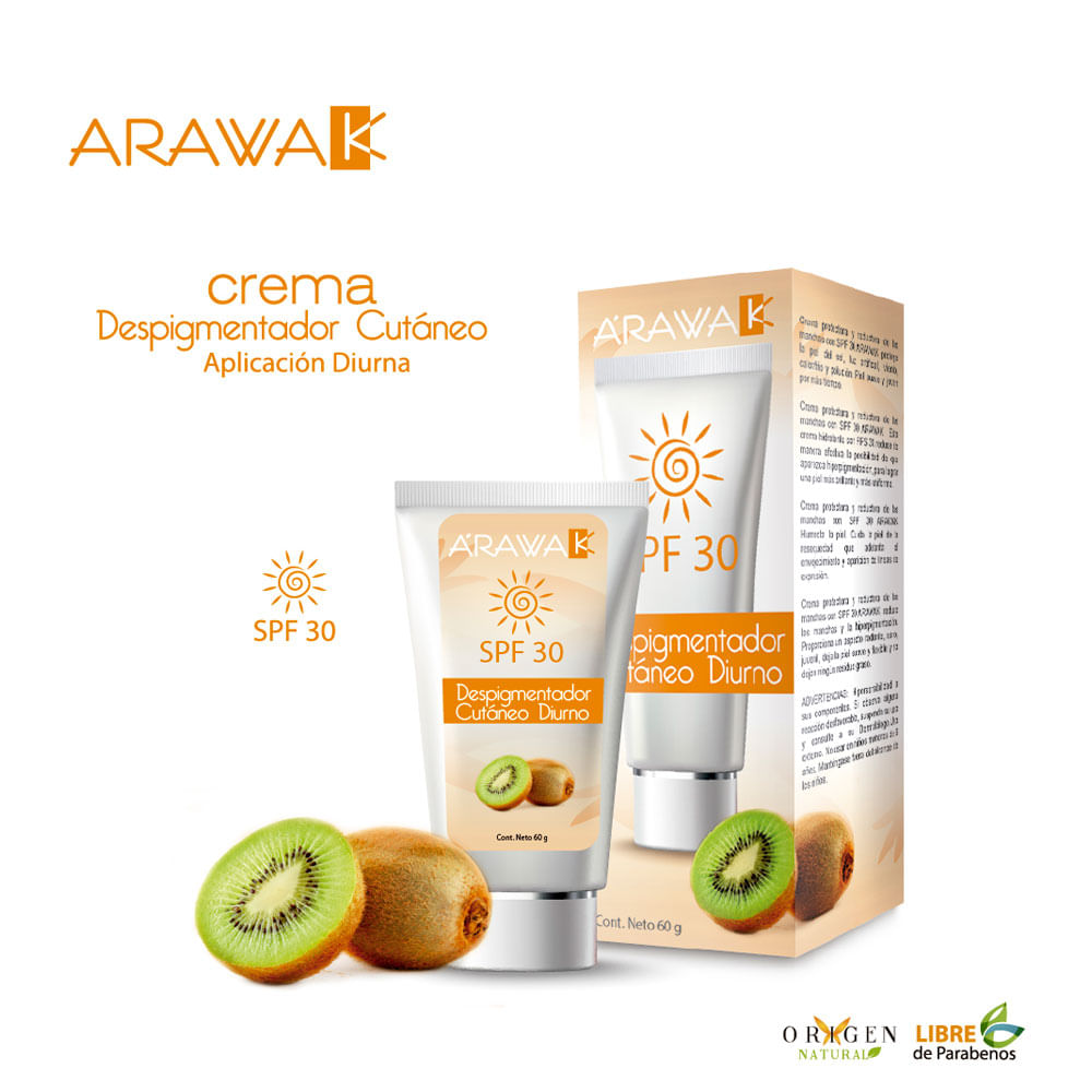 CREMA ARAWAK DESPIGMENTADOR DIURNO SPF 30 CAJA 60 G
