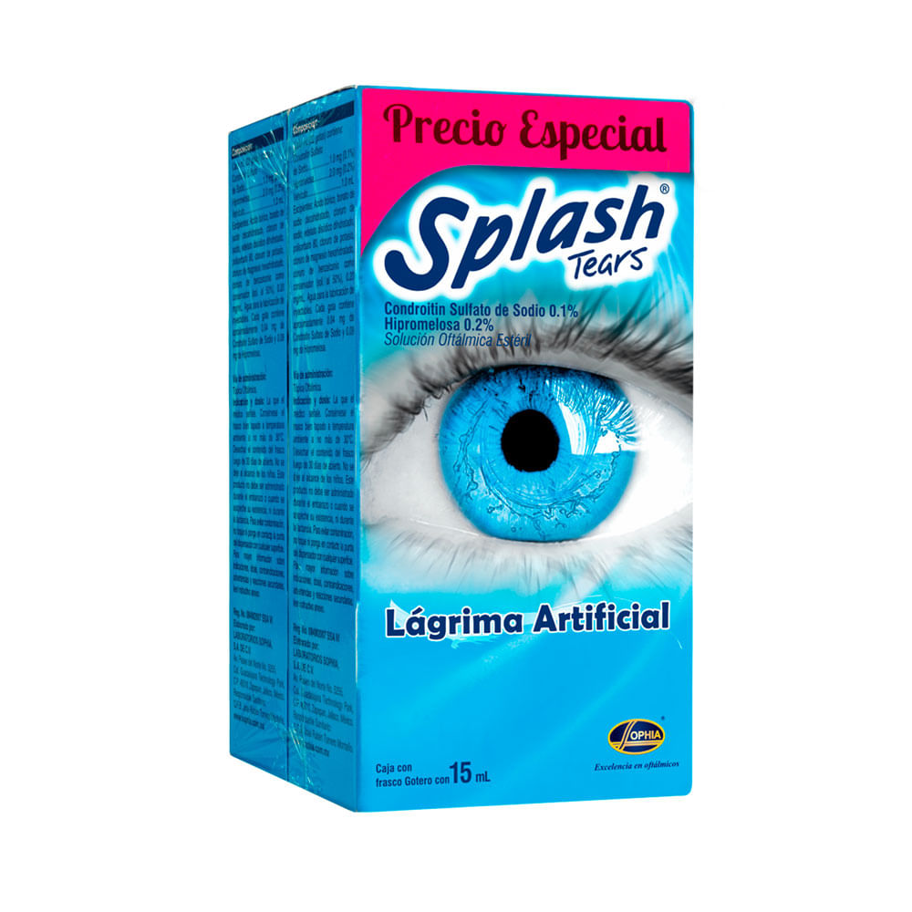Splash Tears gotas 15 ml, Lágrima Artificial para la Sequedad y