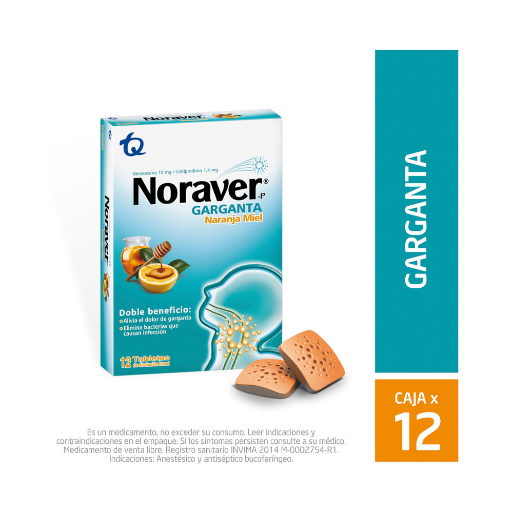 NORAVER GARGANTA TABLETAS NARANJA/MIEL