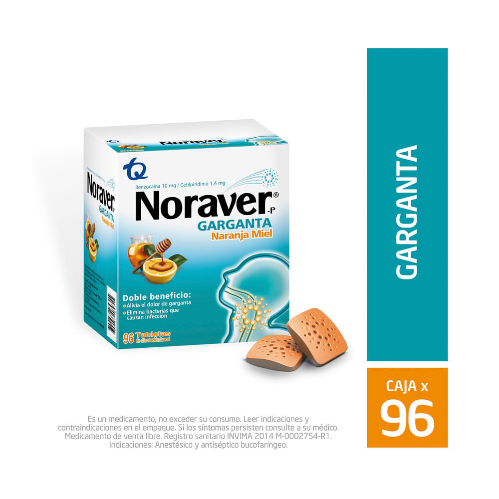 NORAVER GARGANTA TABLETAS NARANJA/MIEL
