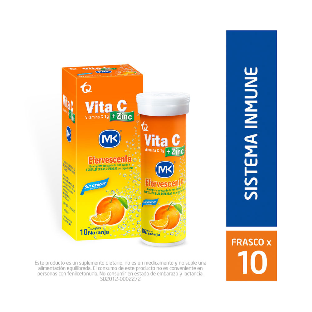 VITA C+ZINC MK T. EFERVESCENTES NARANJA