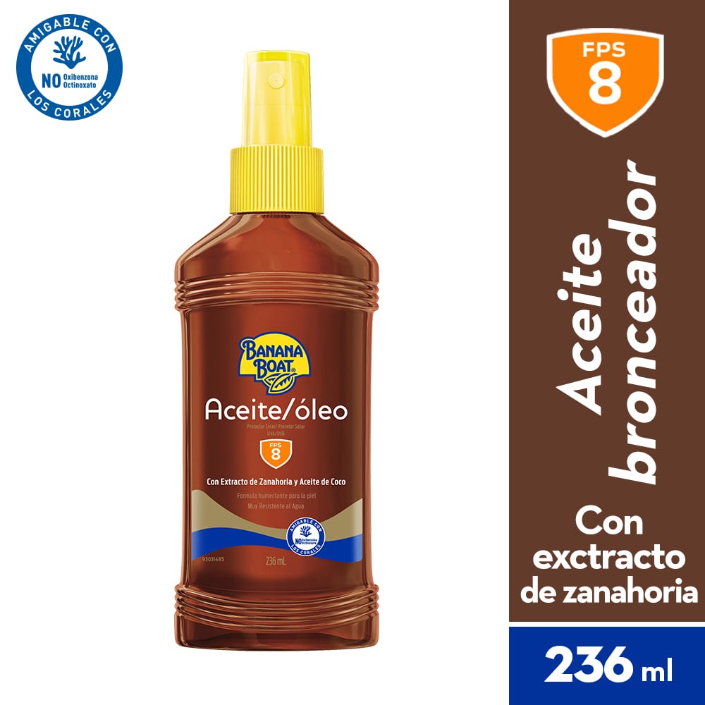 BANANA BOAT ACEITE BRONCEADOR SPF 8 FRASCO 236 ML