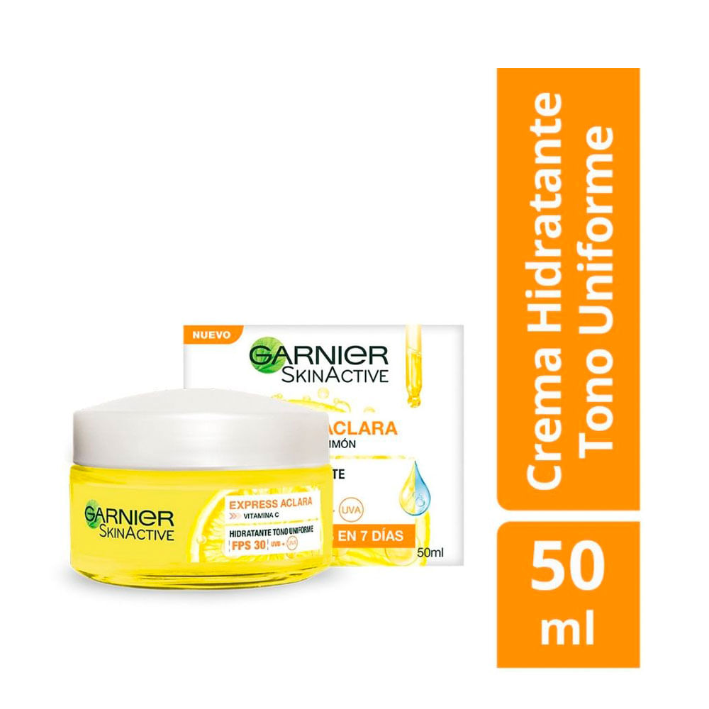 CREMA GARNIER EXPRESS ACLARA SPF 30 CAJA 50 ML