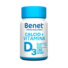 BENET CALCIO+VITAMINA D3 CAPSULAS FRASCO X 30 UNDS