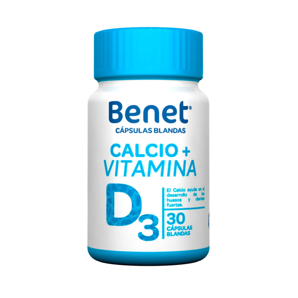 BENET CALCIO+VITAMINA D3 CAPSULAS FRASCO X 30 UNDS