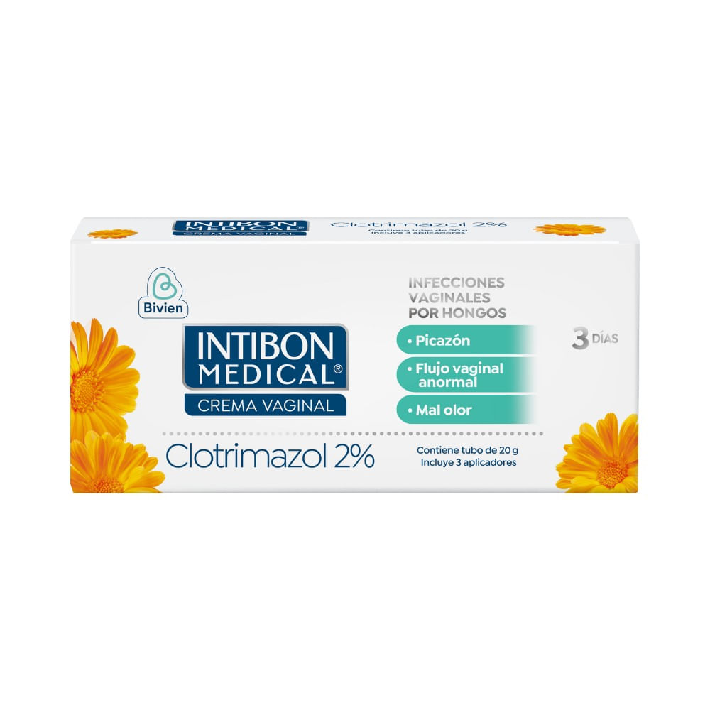 CREMA VAGINAL INTIBON MEDICADO 3 APLICADORES 2 % CAJA 20 G