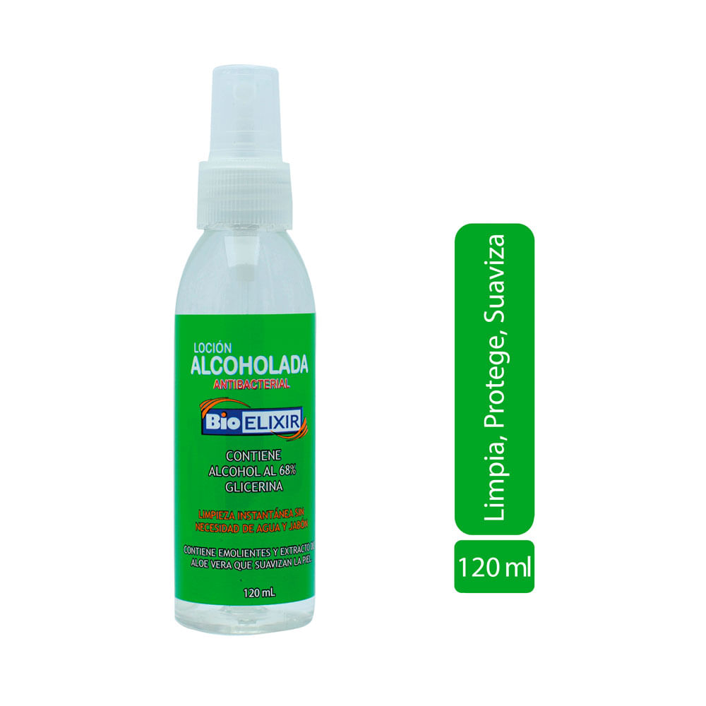LOCION ALCOHOLADA ANTIBACTERIAL FRASCO 120 ML