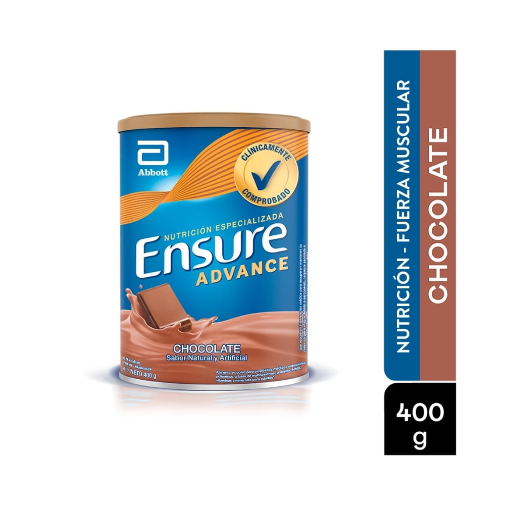 ENSURE ADVANCE CHOCOLATE POLVO PROTEINA + HMB LATA 400 G