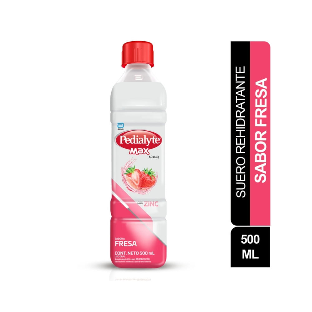 SUERO PEDIALYTE MAX 60 FRESA FRASCO 500 ML