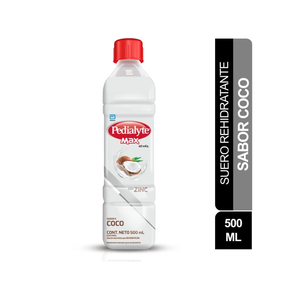 SUERO PEDIALYTE MAX 60 COCO FRASCO 500 ML