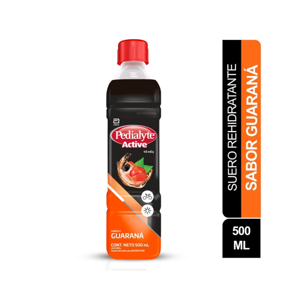 SUERO PEDIALYTE ACTIVE 45 GUARANA FRASCO 500 ML