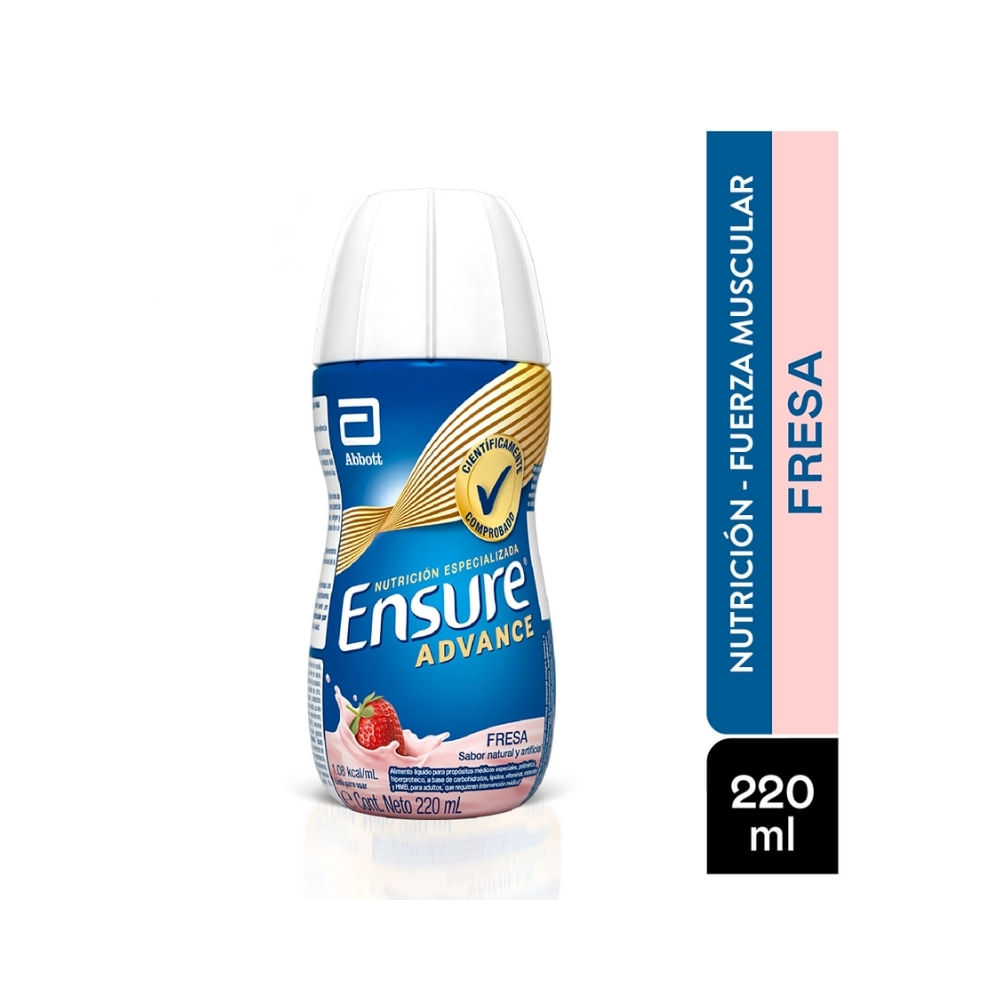 ENSURE ADVANCE FRESA LIQUIDO PROTEINA + HMB FRASCO 220 ML