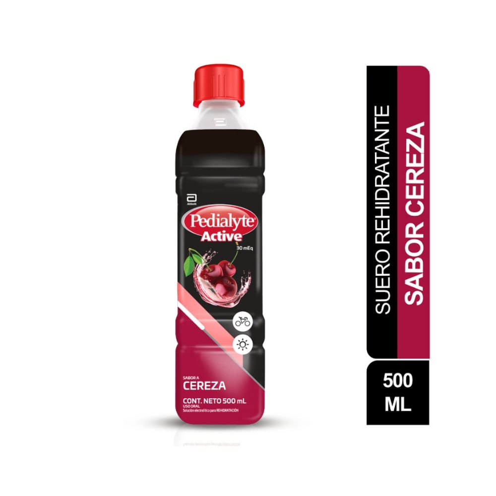 SUERO PEDIALYTE ACTIVE 30 CEREZA FRASCO 500 ML