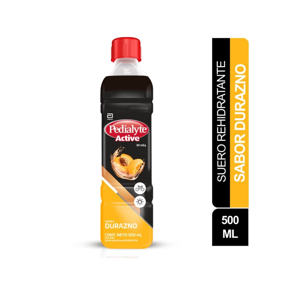 SUERO PEDIALYTE ACTIVE 30 DURAZNO FRASCO 500 ML