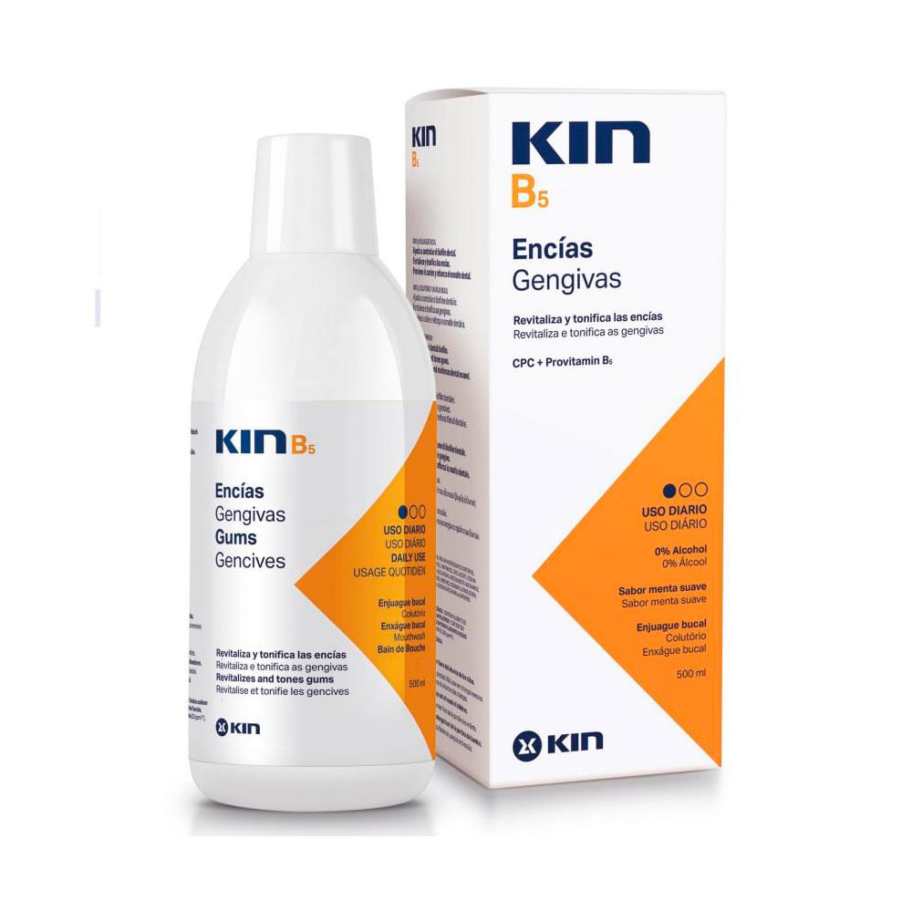 ENJUAGUE BUCAL KIN B5 ENCIAS MENTA CAJA 500 ML