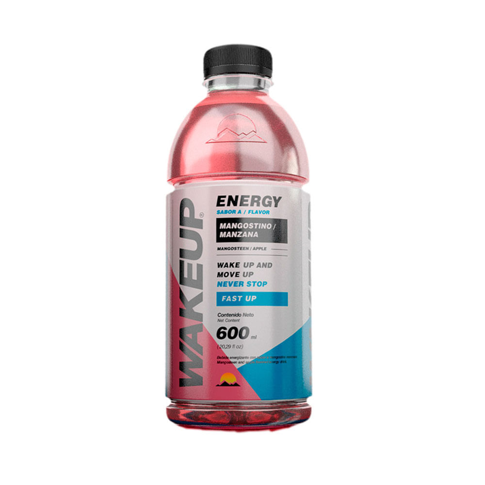 WAKEUP AGUA ENERGY MANGOSTINO-MANZANA BOTELLA 600 ML