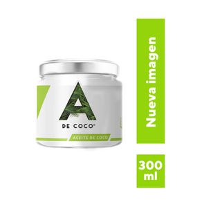 ACEITE COCO A DE COCO EXT.VIRGEN FRASCO DE VIDRIO 300 ML
